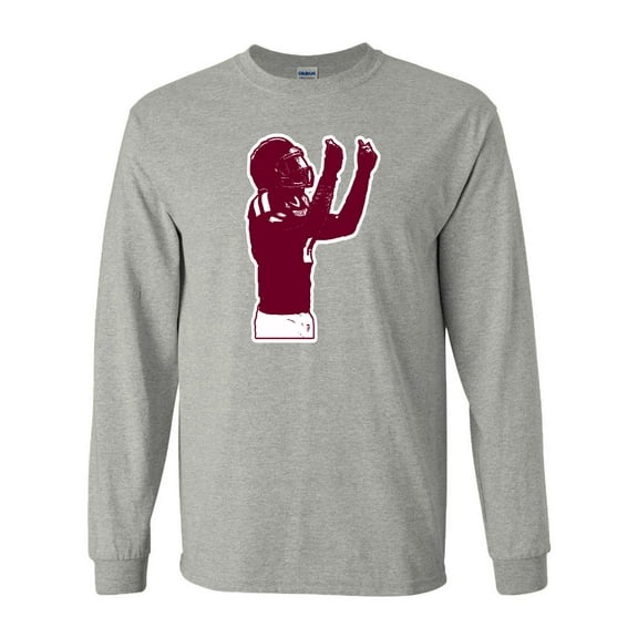 LONG SLEEVE Shedd Shirts Grey Johnny Manziel "Money"  Adult Large T-Shirt