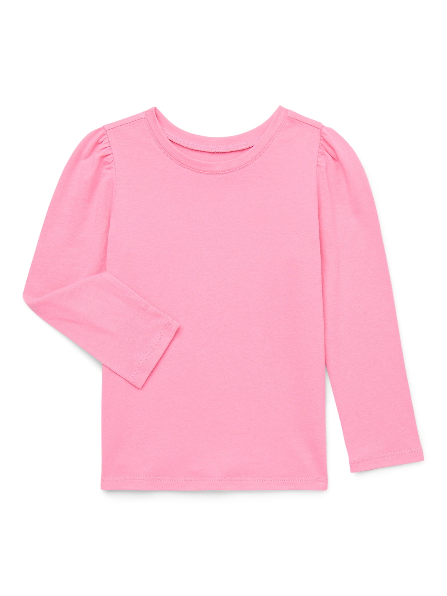 Garanimals Toddler Girl Long Puff Sleeve Solid T-Shirt, Sizes 18M-5T