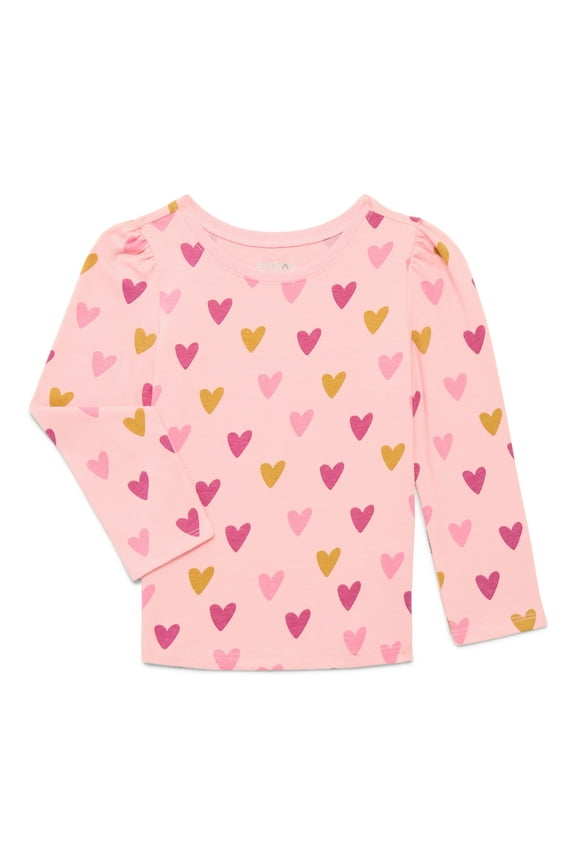 Toddler Girl Long Puff Sleeve Printed T-Shirt, Sizes 18M-5T
