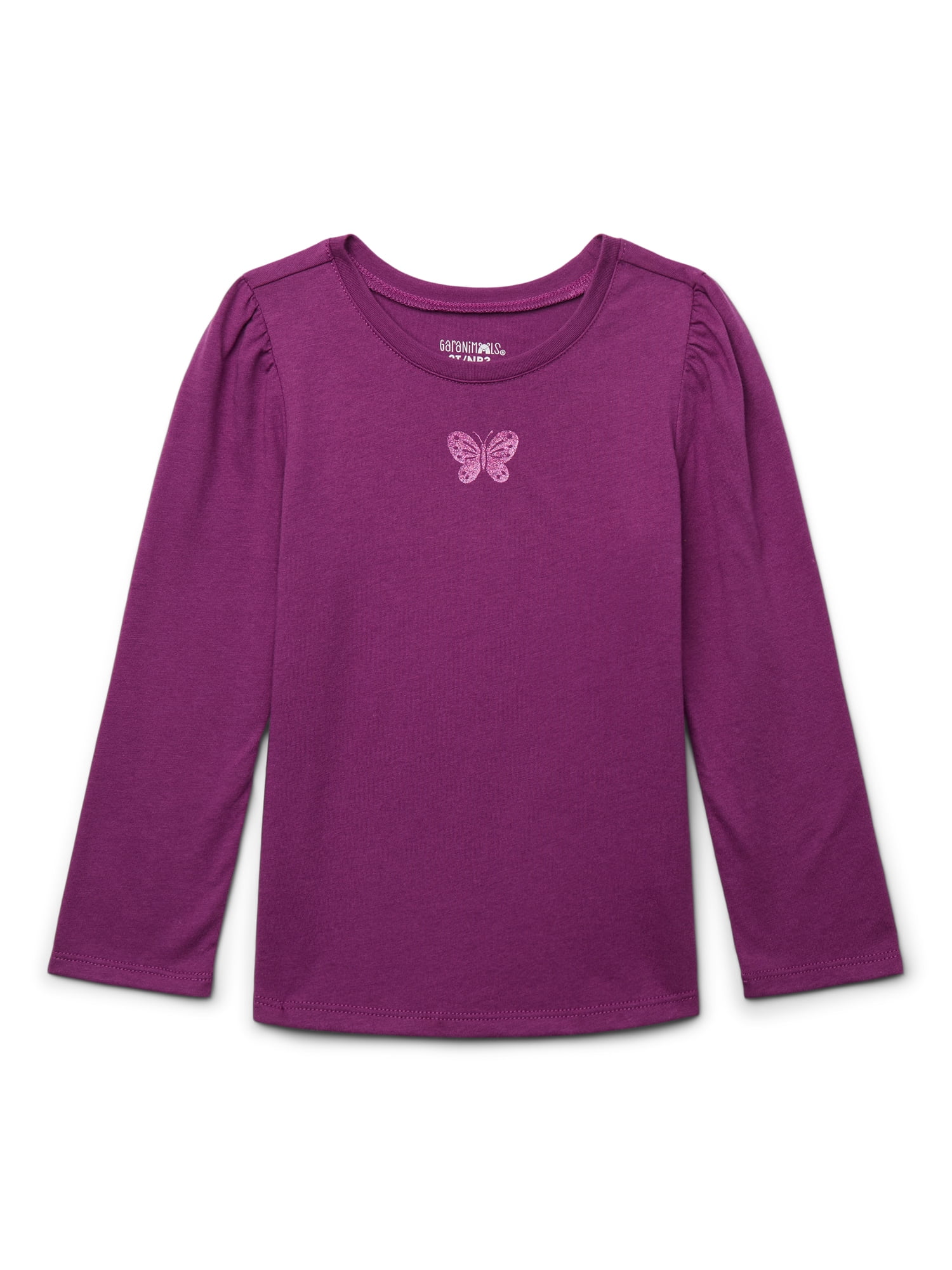 Garanimals Toddler Girl Long Puff Sleeve Embroidered T-Shirt, Sizes 18M-5T
