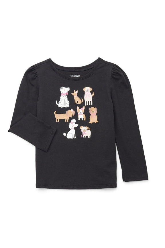 Toddler Girl Long Puff Sleeve Graphic T-Shirt, Sizes 18M-5T