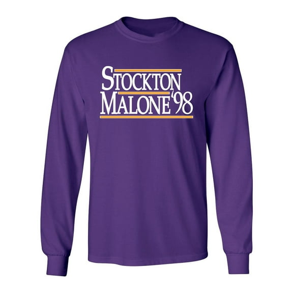 LONG SLEEVE Utah 1998 John Stockton Karl Malone Shirt T-Shirt