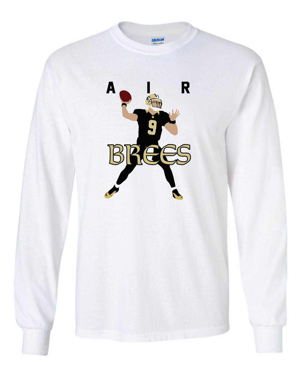 LONG SLEEVE WHITE Saints Drew Brees AIR PIC T shirt YOUTH MEDIUM Walmart