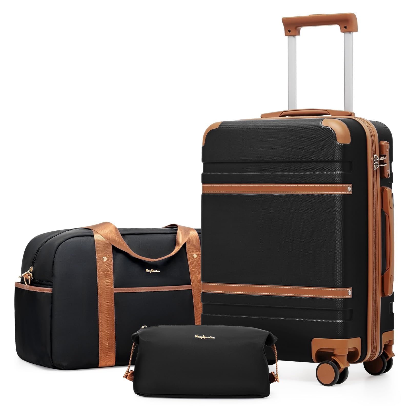 LONG VACATION Carry On Luggage Set 3 Piece, 20 Inch ABS+PC Hardshell Carry on Suitcase with Spinner Wheels TSA Lock & YKK Zipper - Walmart.com