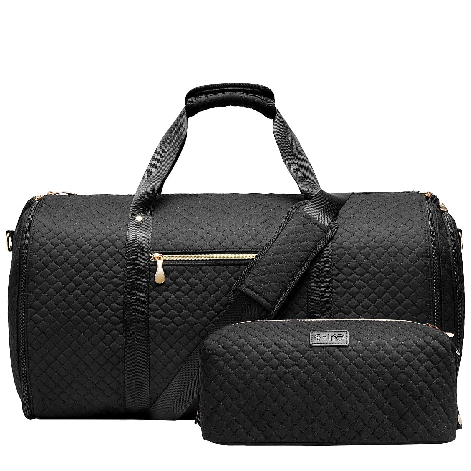 LONG VACATION Garment Bag Carry On Convertible Travel Duffel Bag with Shoe Pouch Weekender Bag for Women Men 2 in 1 Hanging Suit Bag with Shoulder Strap Business Travel Bag