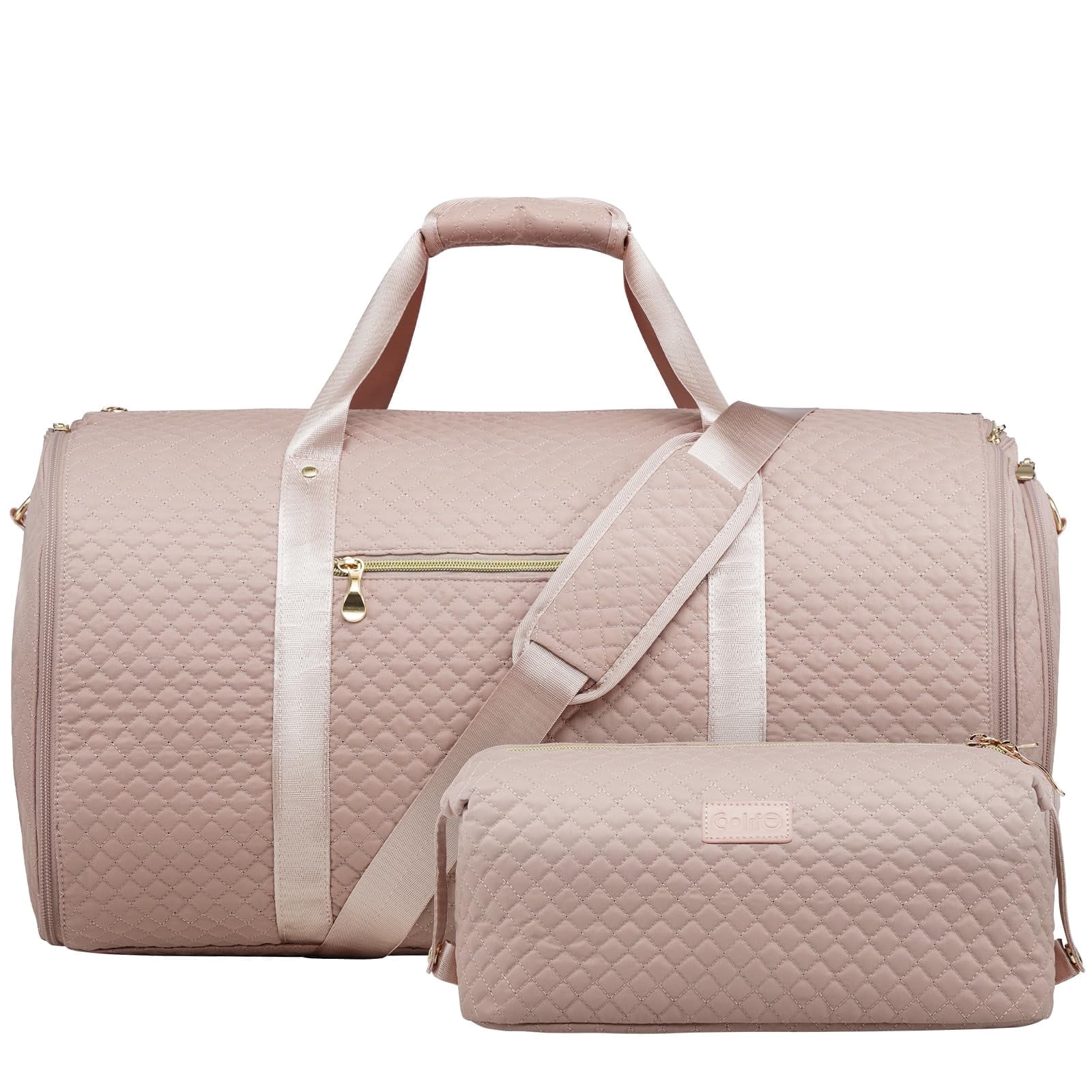 LONG VACATION Garment Bag Carry On Convertible Travel Duffel Bag with Shoe Pouch Weekender Bag for Women Men 2 in 1 Hanging Suit Bag with Shoulder Strap Business Travel Bag