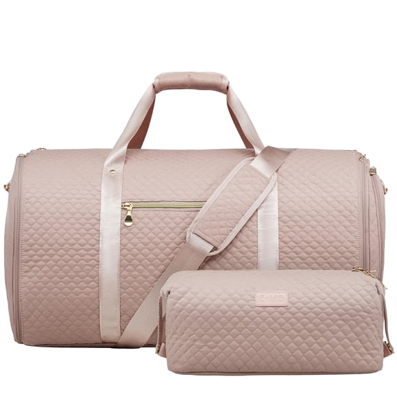 LONG VACATION Garment Bag Carry On Convertible Travel Duffel Bag with Shoe Pouch Weekender Bag for Women Men 2 in 1 Hanging Suit Bag with Shoulder Strap Business Travel Bag