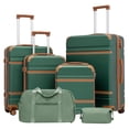 thumbnail image 1 of LONG VACATION Luggage Set 6 Piece Suitcase with Spinner Wheels, ABS+PC Hardshell Luggage with TSA Lock & YKK Zipper, 1 of 8