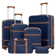 thumbnail image 1 of LONG VACATION Luggage Sets 6 Piece ABS+PC Hardshell Suitcase Set with Spinner Wheels, TSA Lock, YKK Zipper, Durable Travel Luggage, 1 of 8