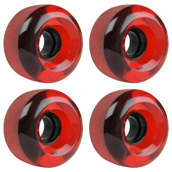 LONGBOARD CRUISER WHEELS SET 62mm x 38mm 83A 186C Red Clear