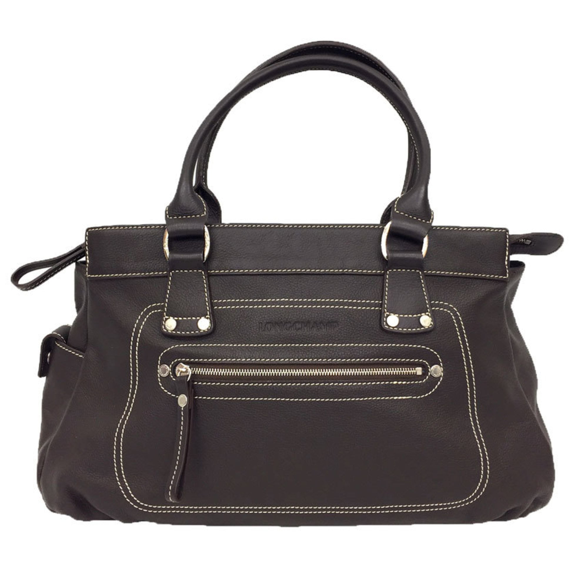 Pre-Owned LONGCHAMP Longchamp Leather Tote Bag Brown Ladies (Good