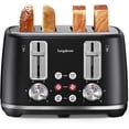 thumbnail image 1 of LONGDEEM 4 Slice Toaster Stainless Steel - 6 Browning Levels, Wide Slots, Dual Controls - Black, 1 of 8