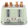 thumbnail image 1 of LONGDEEM 4 Slice Toaster, Stainless Steel Toaster with 6 Browning Options, 1.6''Wide Slots with Cancel/Defrost/Reheat Functions, High Lift Lever, Dual Controls, Green, 1 of 8