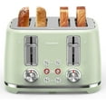 thumbnail image 1 of LONGDEEM 4 Slice Toaster, Stainless Steel Toaster with 6 Browning Options, 1.6''Wide Slots with Cancel/Defrost/Reheat Functions, High Lift Lever, Dual Controls, Green, 1 of 8