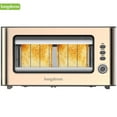 thumbnail image 1 of LONGDEEM Clear View Glass Toaster - Extra Long Slot, 6 Browning Levels - Gold, 1 of 7
