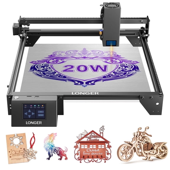 RAY5 20W Laser Engraver with 3.5" Touch Screen, Laser Engraving Machine for Wood, Glass, Leather, Acrylic & Coated Metal