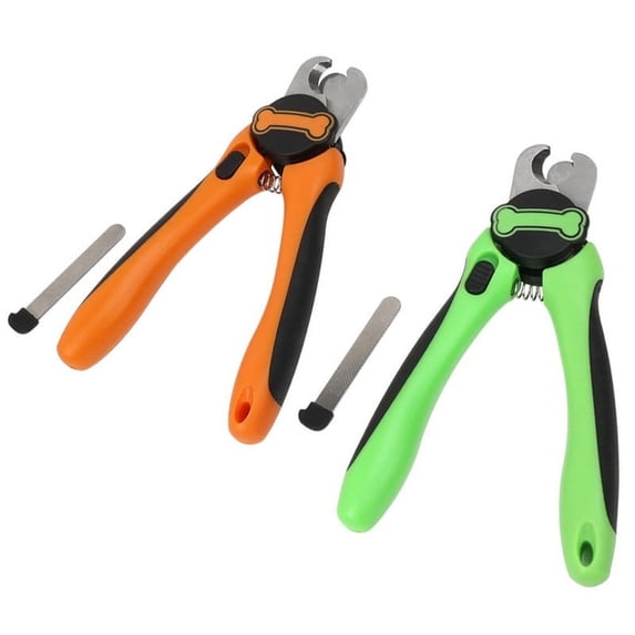 LONGHEXINA 2 Pcs Dog Nail Clippers Built-in Nail File for Small Dogs Medium Large Dogs and