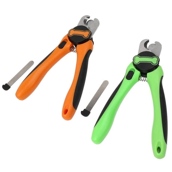 LONGHEXINA 2 Pcs Dog Nail Clippers Built-in Nail File for Small Dogs Medium Large Dogs and