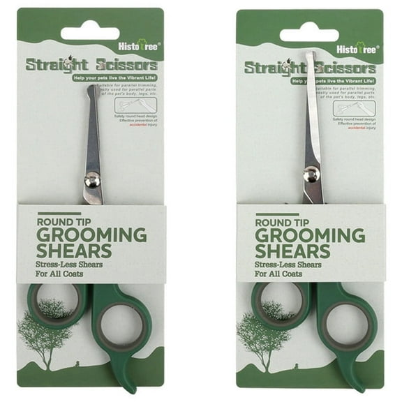LONGHEXINA 2 Pcs Pet Scissors with Safe Rounded Tips for Dog Cat
