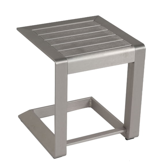 LONGHEXINA All Aluminum Outdoor Coffee Table for Various Occasions 15.7"x15.7"x17.7"