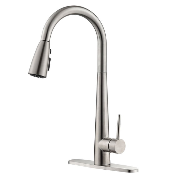LONGHEXINA Kitchen Faucet with Pull Down Sprayer Brushed Nickel Stainless Steel Kitchen Faucets for Kitchen