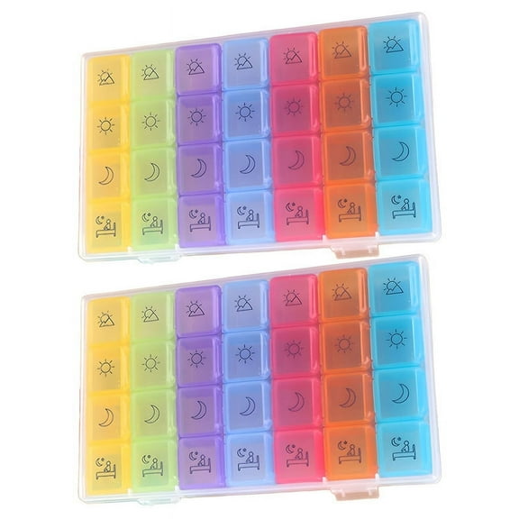 LONGHEXINA Weekly Pill Organizer for Daily Vitamin & Fish Oil