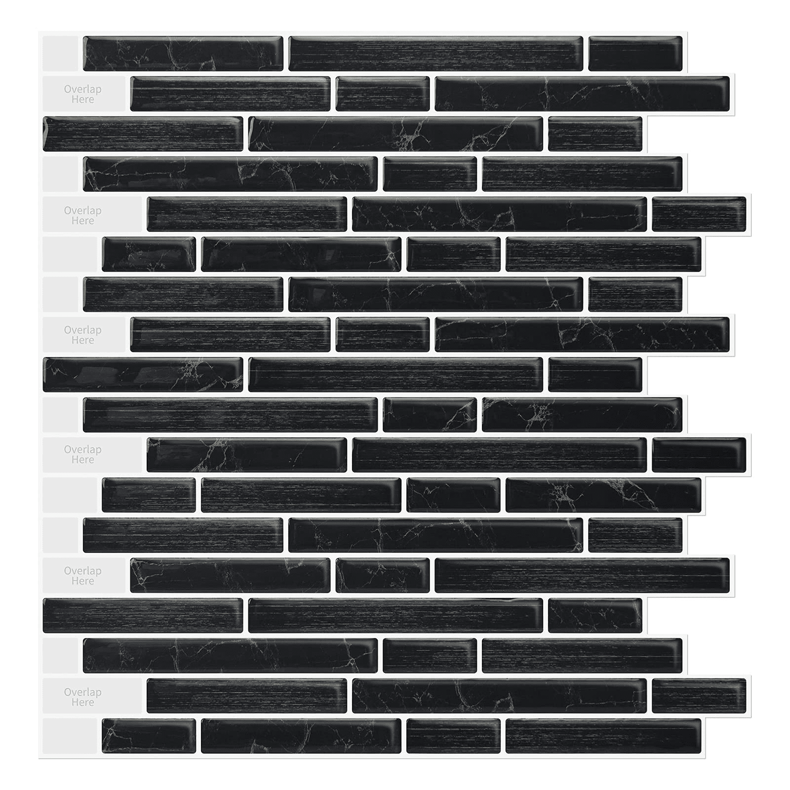 LONGKING Self-Adhesive Kitchen Backsplash, Vinyl Decorative Tiles (10 Tiles)