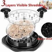 LONGOMA Chicken Shredder Tool Twist - 10" Large Meat Shredder Tool Twist, 3 Layers Pork Beef Breast Shredded Masher Grinder, Ergonomic Handle, Dishwasher Safe Anti-Slip Heat Resistant