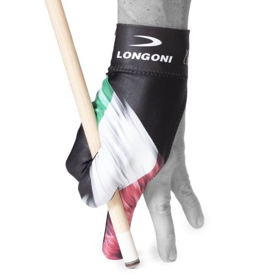 LONGONI Billiard POOL CUE GLOVE - Flags Line - Flag 2 - Italy Flag - for Left hand - One size fits all