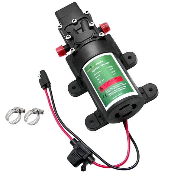 LONGRUN 12V Water Pump Diaphragm Sprayer Pumps with Adjustable Pressure Switch, 3L/Min 0.8GPM 65PSI Self Priming Fresh Water Pump for RV, Camper, Marine Boat, Lawn Watering