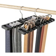 LONGRV 1PCS Belt Rack, Storage Organizer, Hanger Holder - Tie Racks for Closets Hangers Sturdy for Men Women, Black