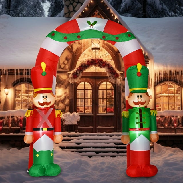 LONGRV 9FT Christmas Inflatables Archway Outdoor Decorations ...
