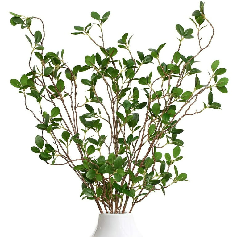 Bangcool Artificial Plant Faux Greenery Plant Indoor Fake Stems Leaves  Branch Decoration for Home Office Wedding, 3Pcs