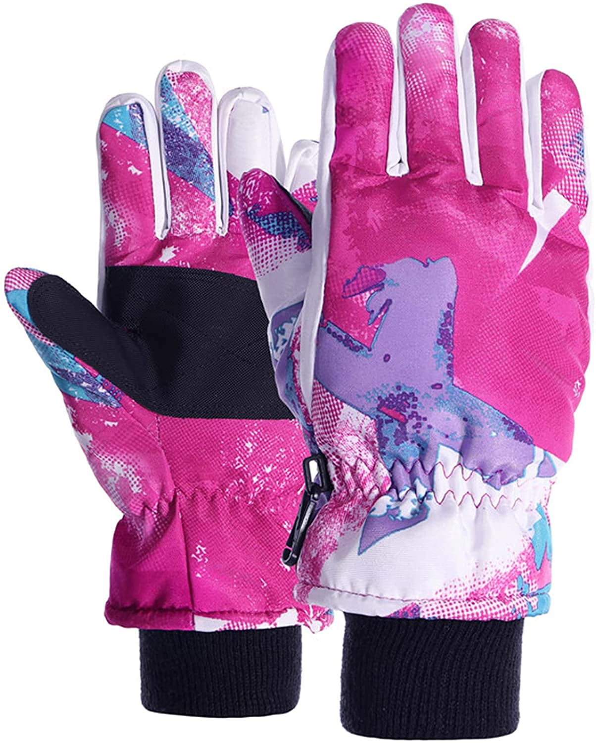 LONGRV Kids Snow Gloves for Girls Boys,Kids Ski Gloves Waterproof Warm