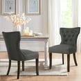 thumbnail image 1 of LONGWIN Classic Tufted Fabric Upholstered Wooden Dining Chair Mid-Back, Charcoal, Set of 2, 1 of 7