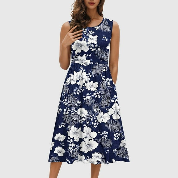 LONGZUVS Spring Dresses Dress Casual V Neck Cap Sleeve Cocktail Formal Dresses Short Sleeve V-Neck A-line Midi Dress