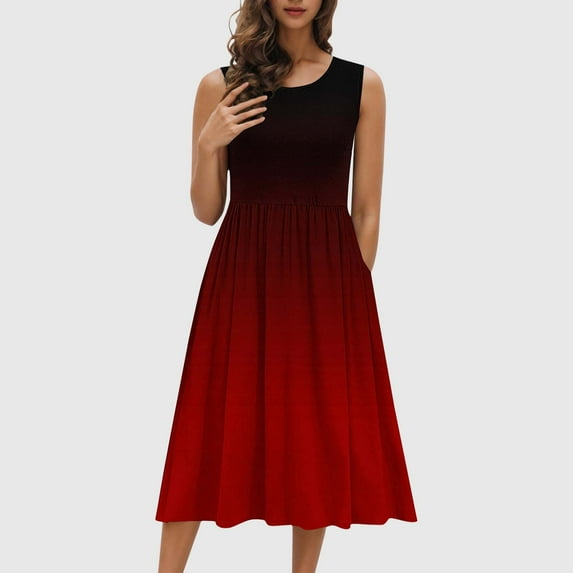 LONGZUVS Womens Summer Dresses Dress Casual V Neck Cap Sleeve Cocktail Formal Dresses Short Sleeve V-Neck A-line Midi Dress