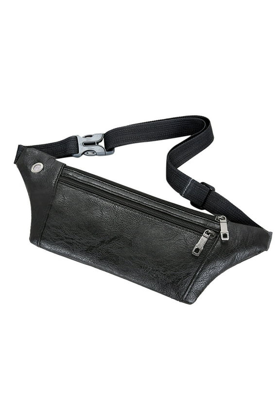 Leather Fanny Pack Waterproof Waist Bag for Men Women Belt Fashion Crossbody Bags Running Hiking Cycling Outdoor Sports
