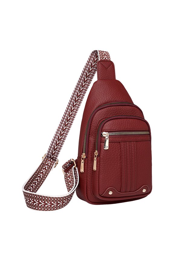 Men Messenger Bag Fashionable New Pattern Simple Solid Color Multi Layer Large Capacity Zipper Casual Chest Bag