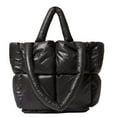 thumbnail image 1 of LONGshukeji Puffer Tote Bag, Trendy Chic Quilted Large Padded Designer Handbags for Women Cotton Winter Soft Shoulder Bag, 1 of 3