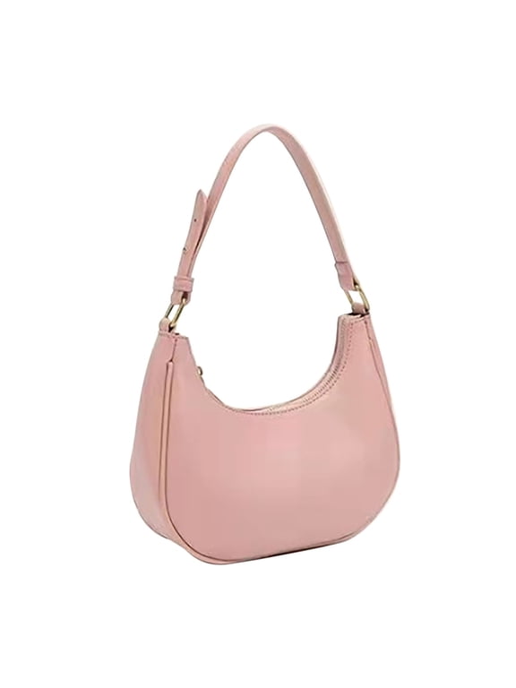 Womens Half Moon Shoulder Bag Lightweight Versatile Leather Look Crossbody Purse for Daily