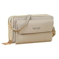 thumbnail image 1 of LONGshukeji Women Leather Wallet Crossbody Shoulder Bag with Double Zipper and Mobile Phone Purse with Shoulder Strap, 1 of 9