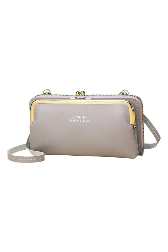 Women Leather Zipper Crossbody Handbag Fashionable Solid Color Compartment Crossbody Shoulder Bag