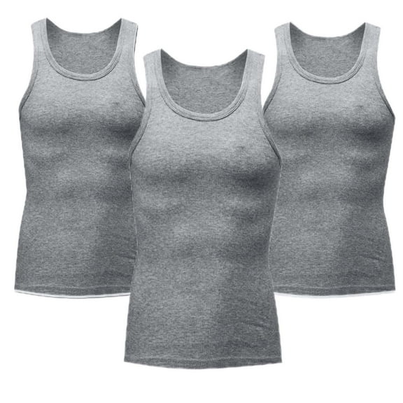 LONKITO 3-Pack Mens Undershirts, Lightweight Thin Gym Tank Tops Fitness Athletic Workout Shirts, Gray S