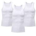 thumbnail image 1 of LONKITO 3-Pack Mens Undershirts, Lightweight Thin Gym Tank Tops Fitness Athletic Workout Shirts, White L, 1 of 5