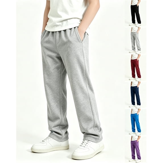 LONKITO Boys Sweatpants Size 5-6Years, Kids Boy Workout Jogger Athletic Pants with Pockets for Casual Daily Wear