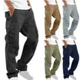 thumbnail image 1 of LONKITO Cargo Pants for Men Slim Fit Outdoor Hiking Pants Elastic Waist Multi Pockets Work Pants, Size XL, 1 of 5