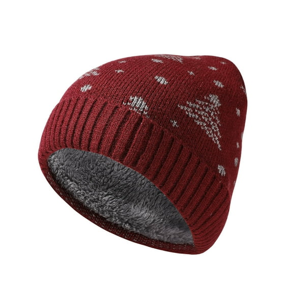 LONKITO Christmas Hats for Men Thermal Brimless Beanie Winter Warm Fleece Lined Cap
