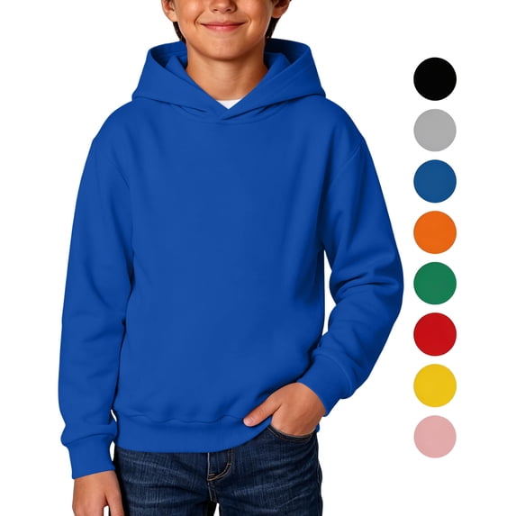 LONKITO Kids Boys Hoodies, Cotton Pullover Hoodie Lightweight Athletic Sweatshirts for Boys Size 9-10