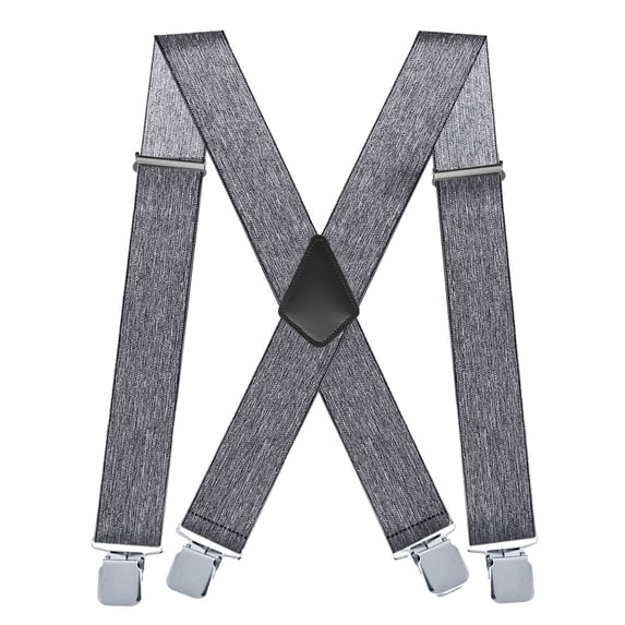 LONKITO Men's Suspenders: 1.97-inch Wide, Sturdy Clips, x-Back, Adjustable Elastic Work Casual